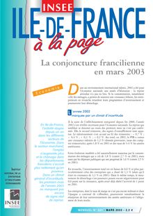 La conjoncture francilienne en mars 2003