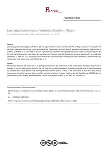Les sépultures monumentales d Iwelen (Niger) - article ; n°1 ; vol.60, pg 47-75
