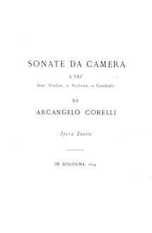 Partition complète, Trio sonates, Corelli, Arcangelo