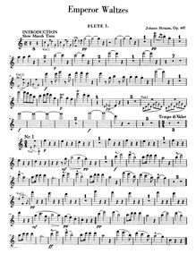 Partition flûtes 1, 2, Kaiser-Walzer, Strauss Jr., Johann