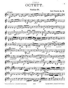 Partition violon 4, corde Octet, Op.78, Octett für 4 Violinen, 2 Bratschen und 2 Violoncelle, Op. 78