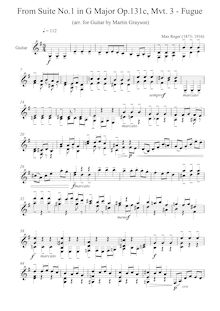 Partition , Fugue, 3  pour Solo violoncelle, Op.131c, 3 Suites Opus 131c for Violoncello Solo par Max Reger