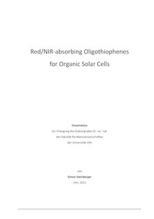 Red/NIR-absorbing oligothiophenes for organic solar cells [Elektronische Ressource] / Simon Steinberger
