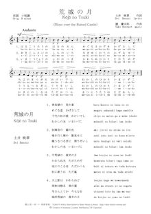 Partition complète, haut voix (D minor), Kojo no Tsuki (Moon over pour Ruined Castle) par Rentaro Taki