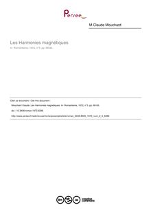 Les Harmonies magnétiques - article ; n°5 ; vol.2, pg 66-83