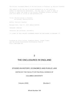 The Enclosures in England - An Economic Reconstruction