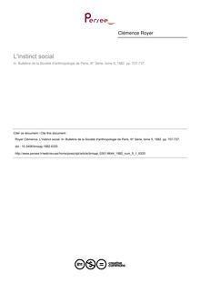 L instinct social - article ; n°1 ; vol.5, pg 707-737