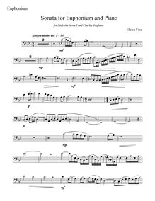 Partition Euphonium , partie (basse clef), Euphonium Sonata, Fine, Elaine