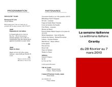 Document/Depliant programmation SEMAINE ITALIENNE À GRANBY 2010