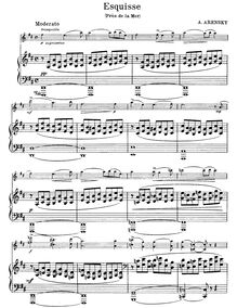 Partition de piano, Près de la Mer, 6 Esquisses pour le piano