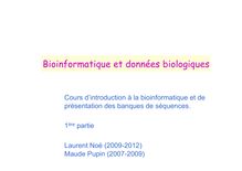 Bioinformatique et données biologiques