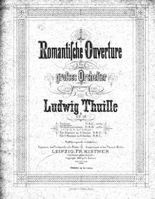 Partition complète, Romantische Ouverture, Op.16, Romantische Ouverture, für grosses Orchester, Op.16