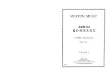 Partition parties complètes, 3 corde quatuors, Op.1, see below, Romberg, Andreas