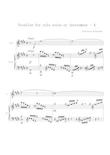 Partition No.4, Vocalises, Vocalises for Solo Voice or Instrument and Piano