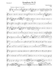 Partition violons I, Symphony No.6  Magnificat , D major, Rondeau, Michel par Michel Rondeau