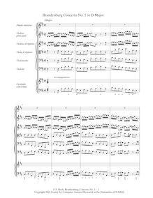 Partition complète, Brandenburg Concerto No.5, D major, Bach, Johann Sebastian par Johann Sebastian Bach