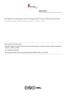 Mutations monétaires dans l ancienne France (Seconde partie) - article ; n°4 ; vol.8, pg 433-456