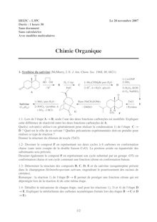 HEI chimie organique 2008 chimie partiel