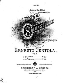 Partition de piano, Drei Salonstücke, Op.8, Centola, Ernesto par Ernesto Centola