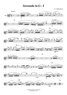 Partition flûte, Serenade en G, Robertson, Ernest John