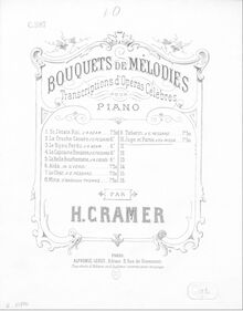 Partition complète, Bouquet de mélodies sur  Juge et partie , Cramer, Henri (fl. 1890)