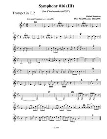 Partition trompette 2 (C), Symphony No.16, Rondeau, Michel par Michel Rondeau