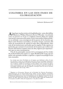 Colombia en las dos fases de globalización (Colombia in the Two Stages of Globalization)