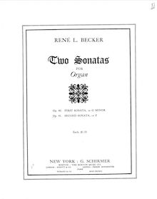 Partition complète, orgue Sonata No.2, Op.41, Becker, René Louis