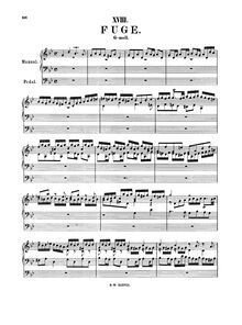 Partition complète, Fugue en G minor, Little Fugue, G minor, Bach, Johann Sebastian