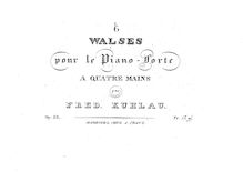 Partition complète, 6 Walses pour le Pianoforte à quatre mains, Kuhlau, Friedrich