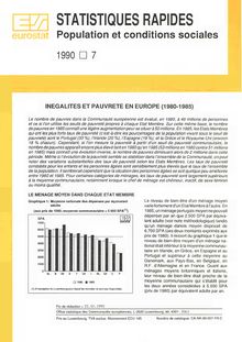 STATISTIQUES RAPIDES Population et conditions sociales. 1990 7