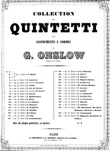Partition Title page, 3 corde quintettes (Nos. 1-3), Op.1, Onslow, Georges
