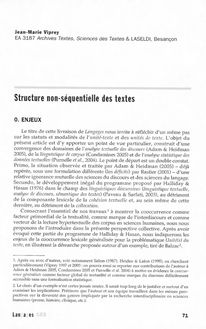 Structure non-séquentielle des textes - article ; n°163 ; vol.40, pg 71-85