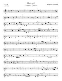 Partition ténor viole de gambe 2, octave aigu clef, Gentilezza e pietade