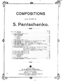 Partition , Improvisation, 3 pièces, Panchenko, Semyon