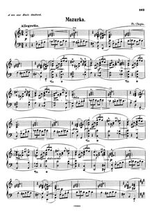 Partition complète (scan), Mazurka en A minor, B.140, A minor