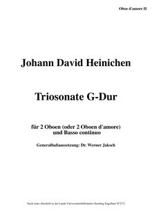 Partition hautbois d amore 2 (alternate pour hautbois 2), Triosonata en G major (SeiH 252)