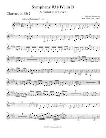 Partition clarinette 2, Symphony No.31, D major, Rondeau, Michel par Michel Rondeau