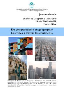 Journée d étude comparatisme urbain