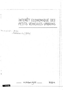 Intérêt économique des petits véhicules urbains.