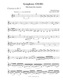 Partition clarinette 3, Symphony No.29, B♭ major, Rondeau, Michel par Michel Rondeau