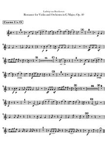 Partition cor 1, 2 (en G), Romance pour violon et orchestre, G Major