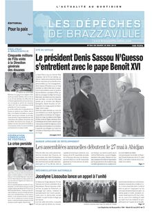 Les Dépêches de Brazzaville du Mardi 25 Mai - Le président Denis ...