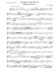 Partition clarinette 2 (B♭), Symphony No.11  Latin , A minor, Rondeau, Michel par Michel Rondeau