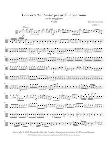 Partition de viole de gambe, Concerto  Sinfonia  per archi e continuo