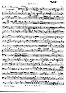 Partition Trombone, La dame blanche, Opéra-comique en trois actes par François Adrien Boieldieu