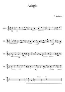 Partition complète, Adagio, A minor, Valente, Fabio