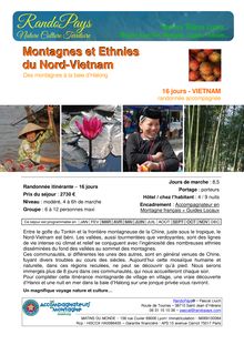 Fiche nord-Vietnam 16 jours - RandoPays / Pascal Lluch