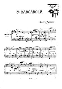 Partition No. , Barcarola [No. 3], 4 Piano pièces, Martucci, Giuseppe