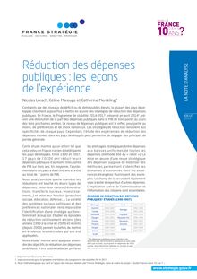 Réduction des dépenses publiques - Rapport France Stratégie